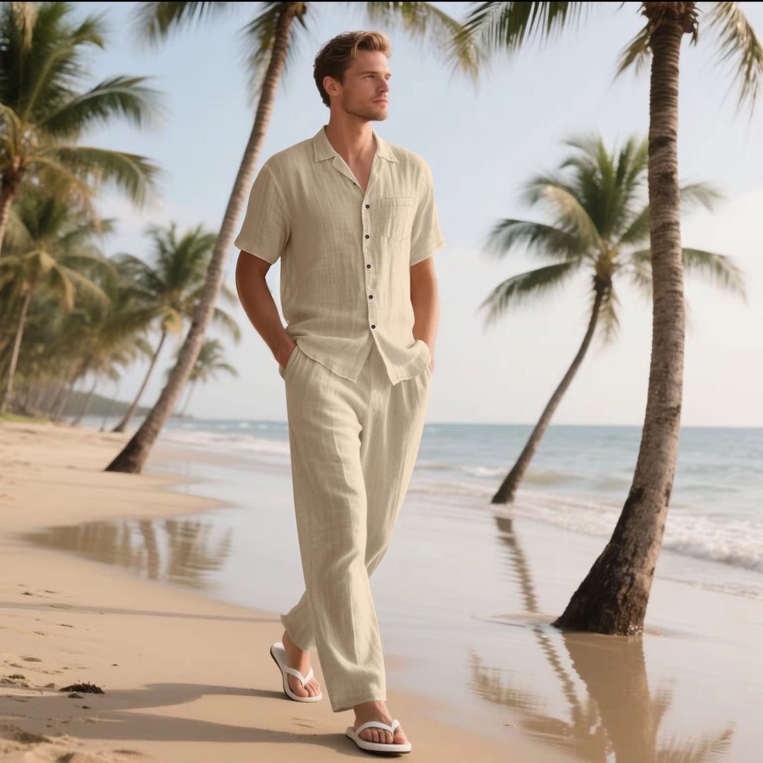 Herrer afslappet strandshirt og brede fritidsshorts Stilla