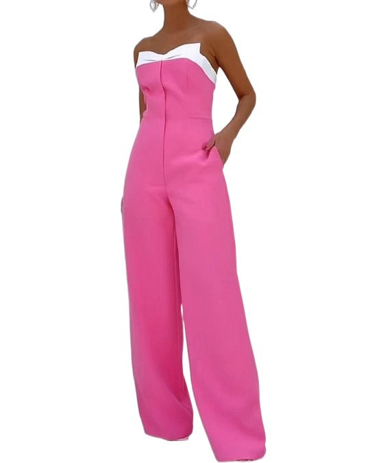 Dame Elegant Jumpsuit med Hjerteformet Udsnit og Bred Ben Skovae