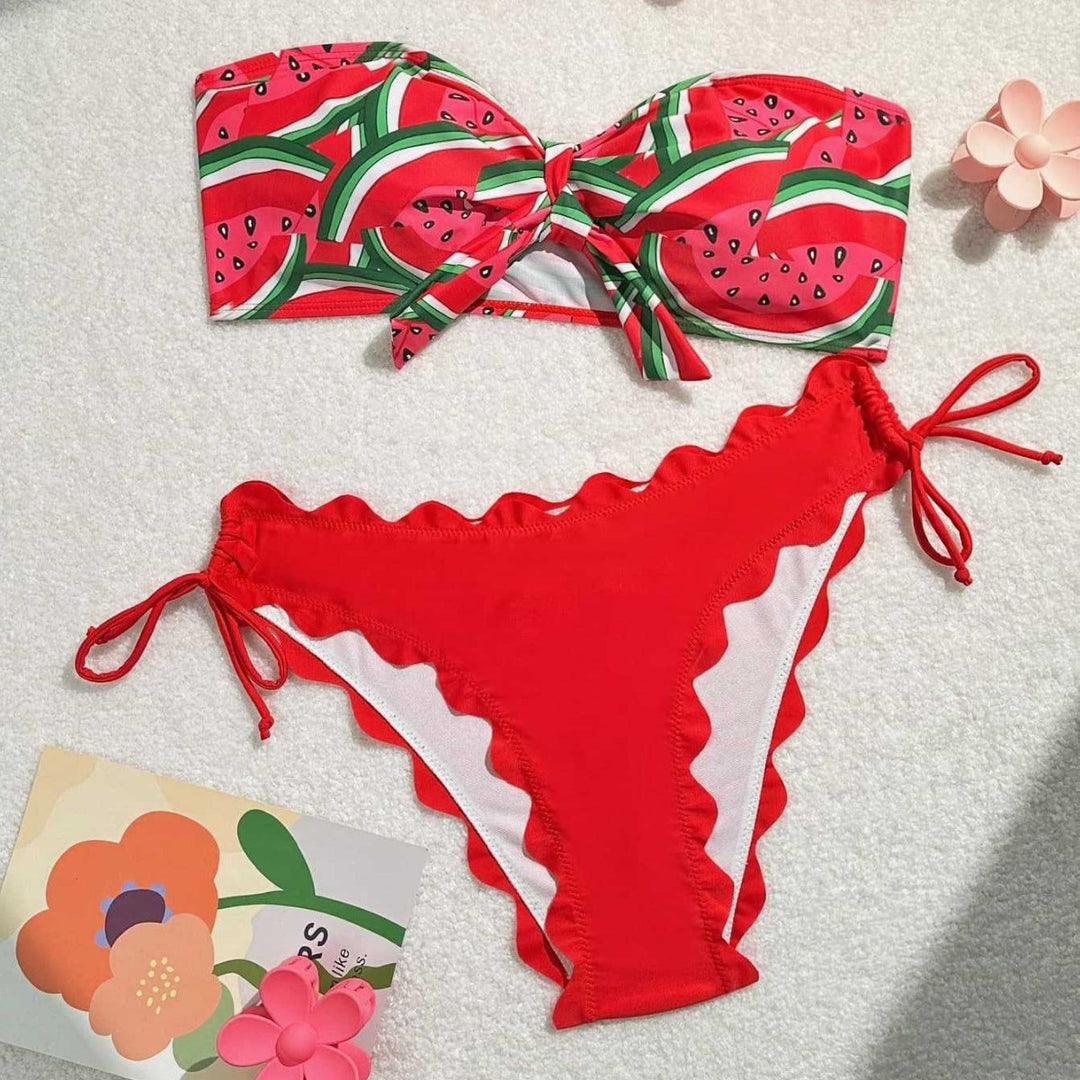 Dame Bandeau-Bikini med legende knudedesign Skovae