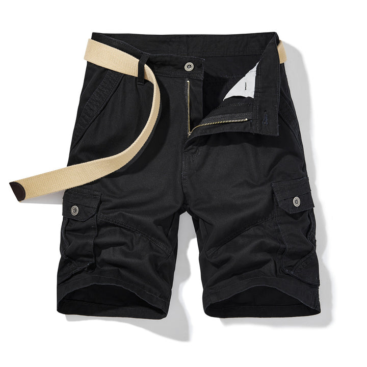 Herrer funktionelle Cargo-Shorts med fleksible bæltestropper og praktiske sidelommer Stilla