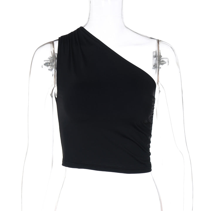 Dame En-sidet Crop-top med rynke og figursyet snit Stilla