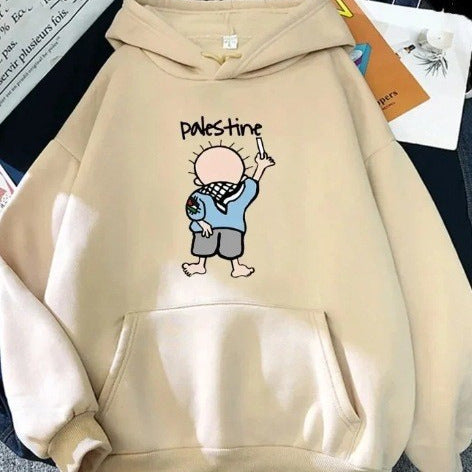 Dame hoodie med kreativt illustreret design Skovae
