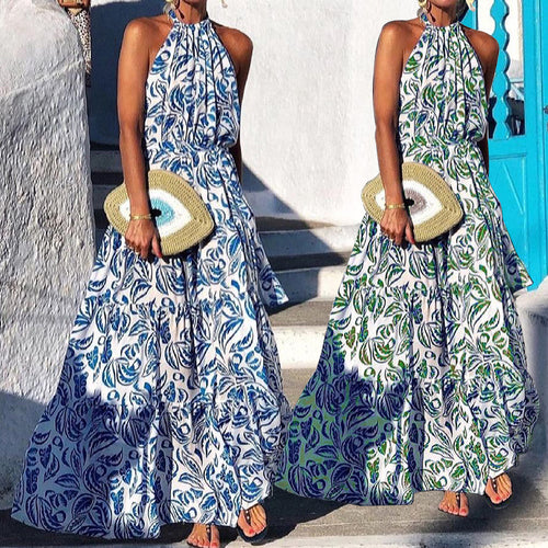 Dame Maxikjole med floralt print Stilla