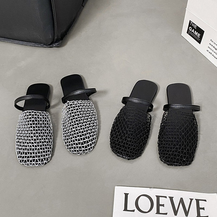 Dame Trendy Slippers med moderne netdesign og blødt fodbetræk Stilla
