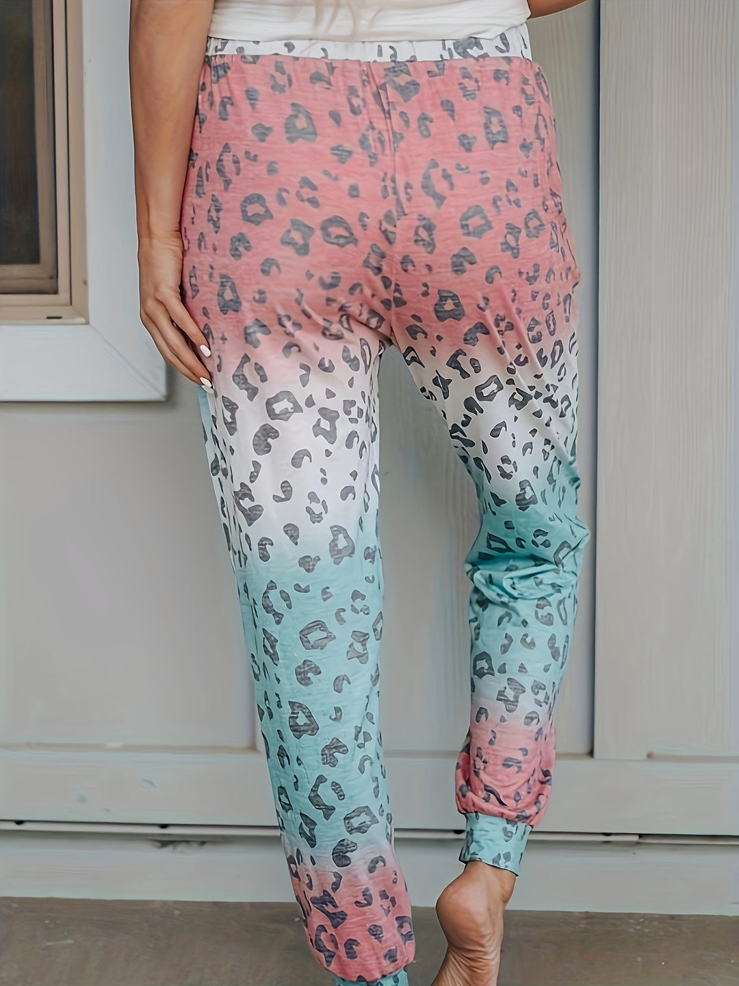 Dame behagelige fritidsshorts med leopardmønster Stilla