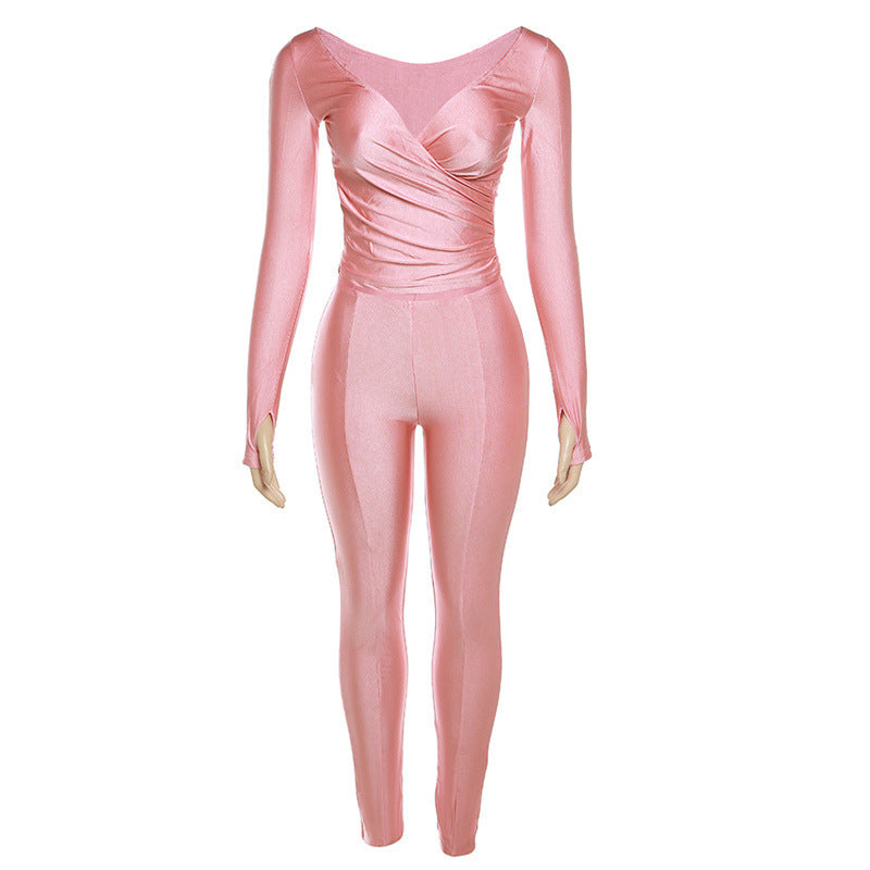 Dame Elegant Bodysuit med indviklet design og lange ærmer Stilla