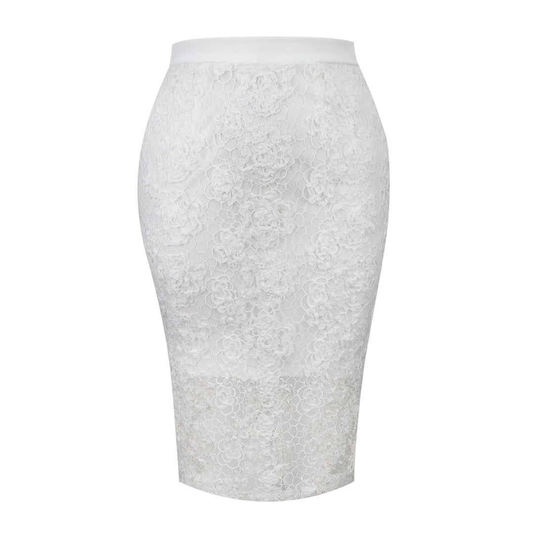 Dame Elegant spids nederdel med florale detaljer Skovae