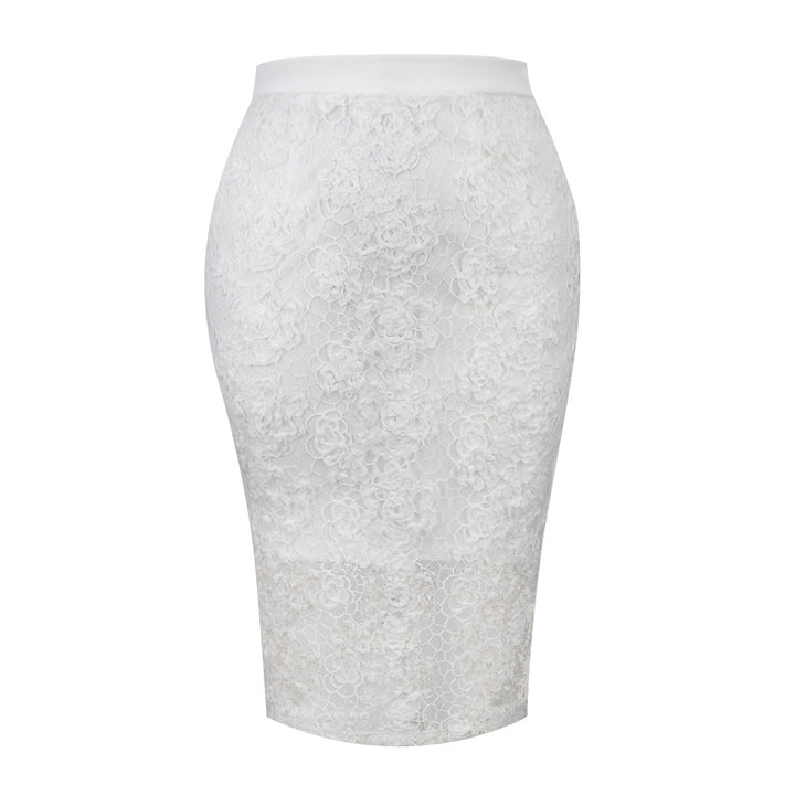 Dame Elegant spids nederdel med florale detaljer Skovae