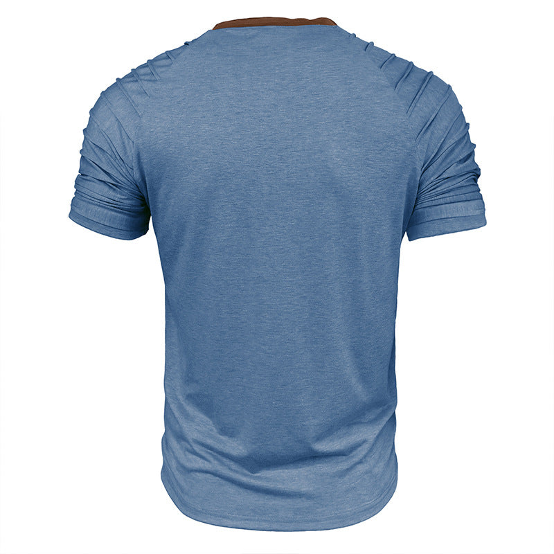 Herrer Poloshirt med quiltede ærmer og moderne knapdetaljer Stilla