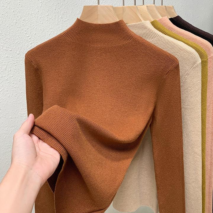 Dame rullekrave sweater i kvalitets ribstrik Stilla