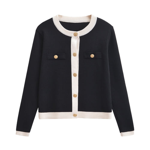 Femme Elegant Strikknap-Cardigan Stilla