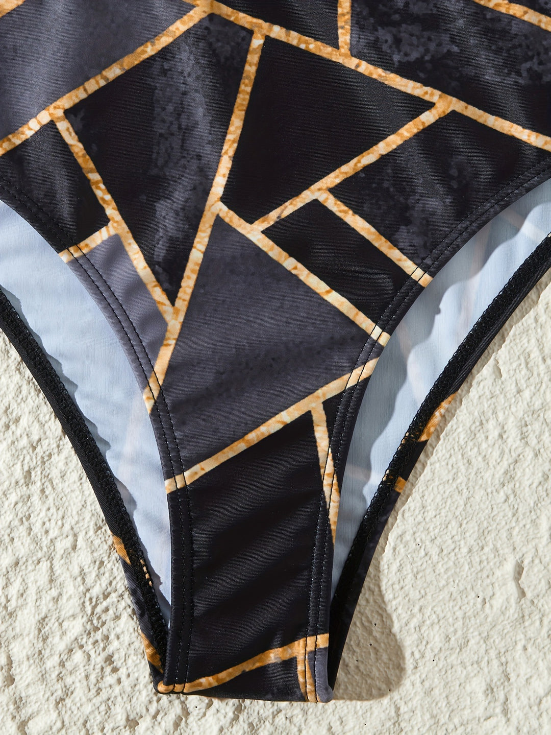 Dame Sport-Bikini-Sæt med blomsterdesign og moderne geometrisk mønster Stilla