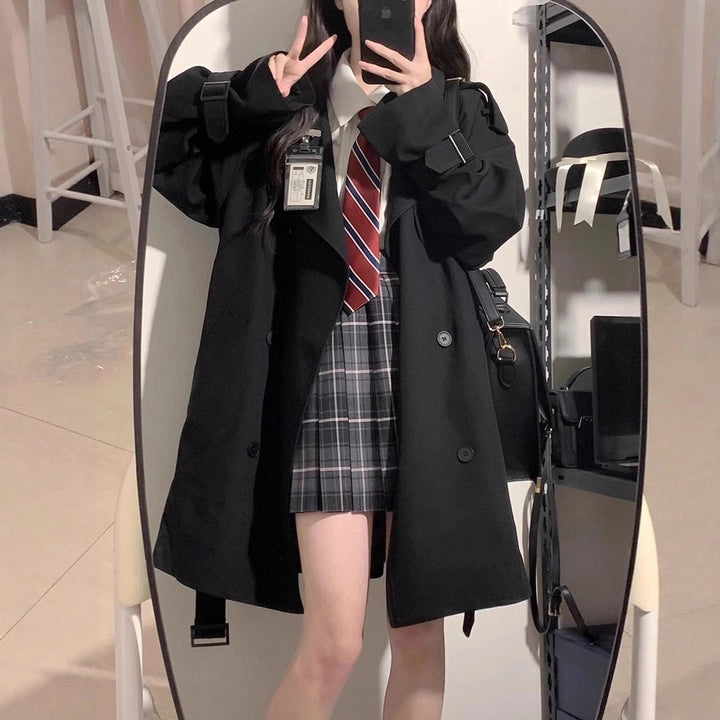 Dame Mode Trench Coat med Oversized Skæring Stilla