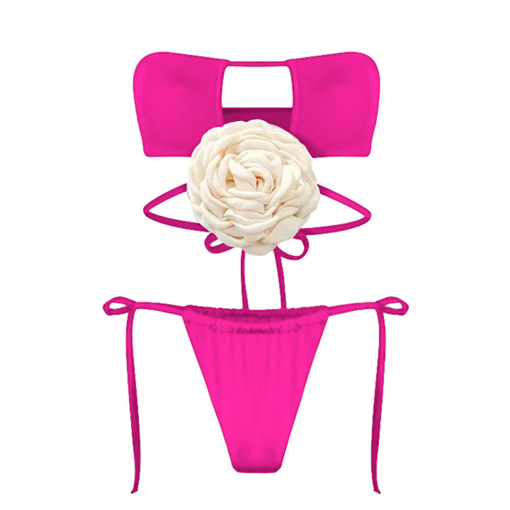 Dame Bikini-sæt med innovativt snit og blomsterdekoration Stilla