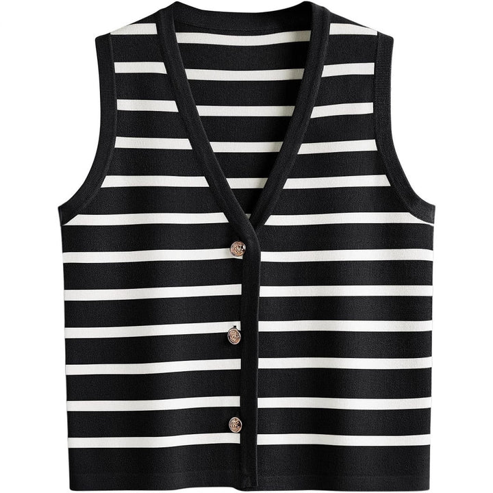 Dame strik cardigan med V-hals og knapper Stilla