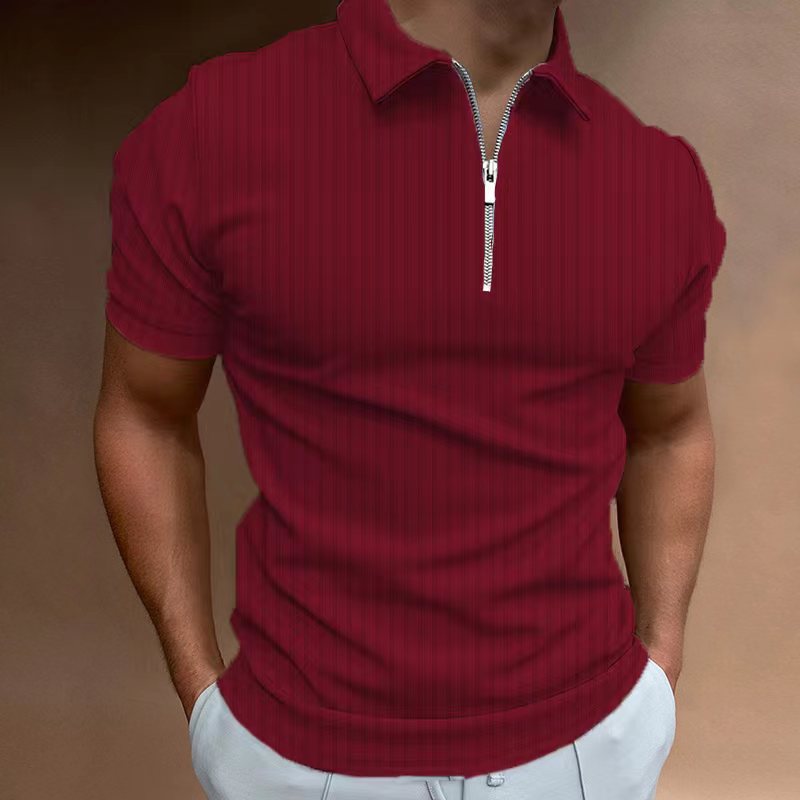Herrer Kortærmet Lynlås Krave Polo Shirt Stilla