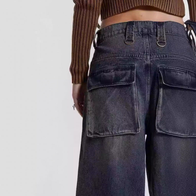 Dame Højtaljede Bred Utility-Jeans Stilla