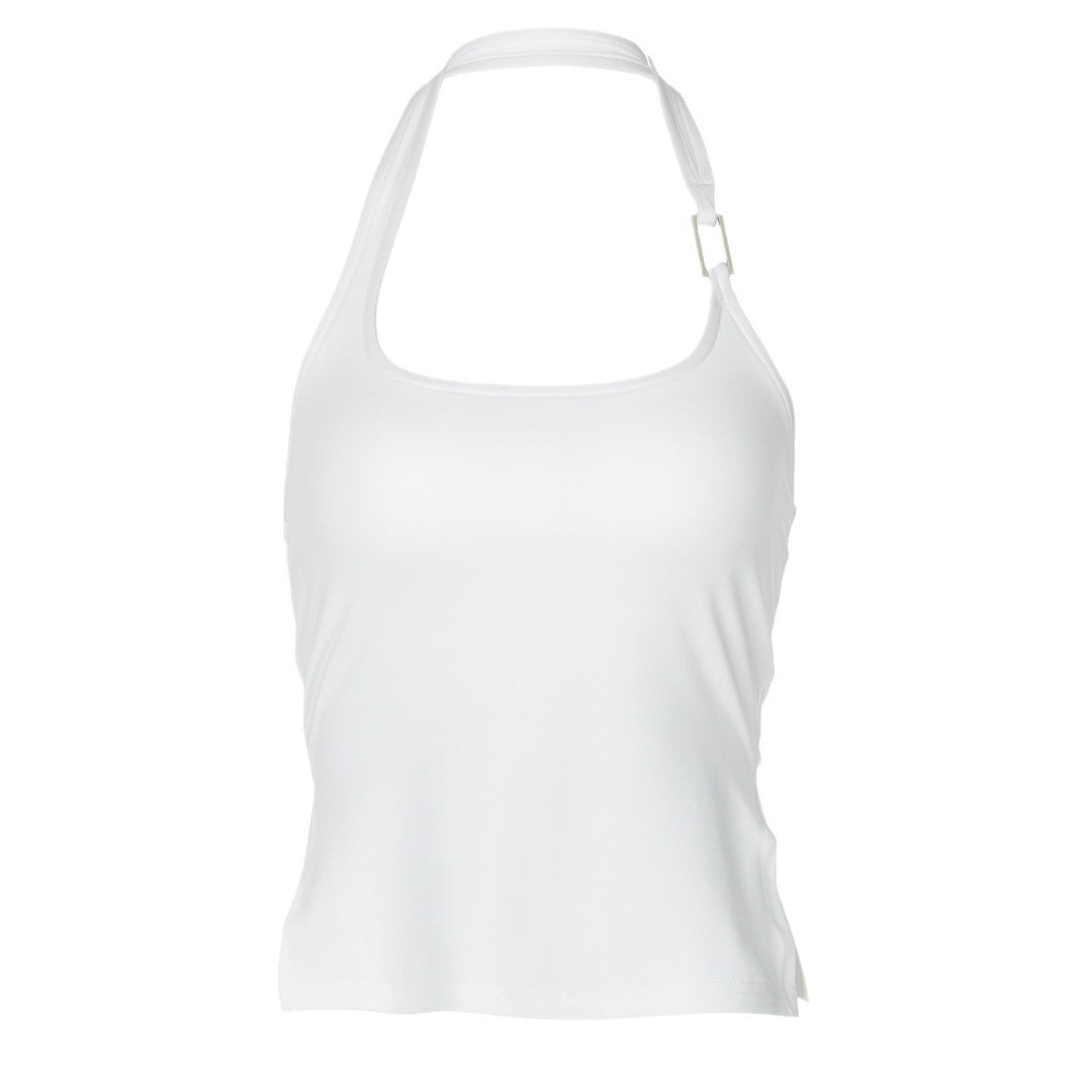 Dame Trendy Top med sidelommer og elegante stropper Stilla