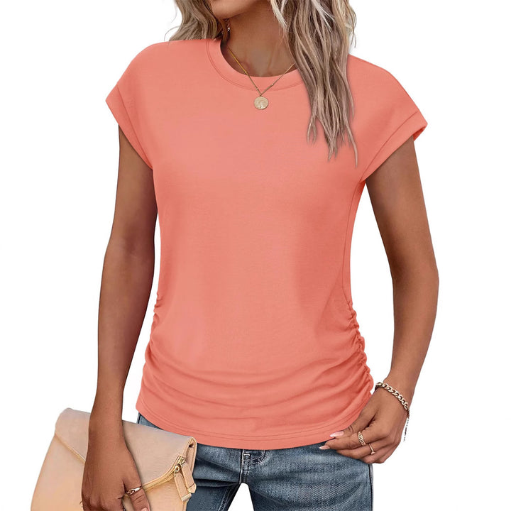 Dame afslappet T-shirt med rynke Stilla