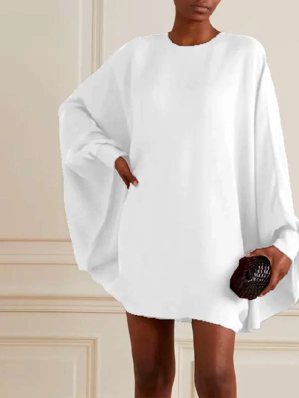 Dame Oversized Kjole med Drapering og Bred Snit Stilla