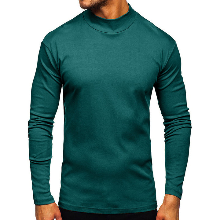 Herrer langærmet T-shirt med høj krave og funktionelt design Stilla