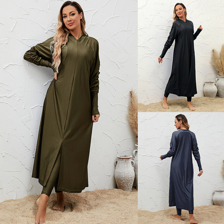 Damer Elegant Kaftan med høj krave og lange ærmer Stilla