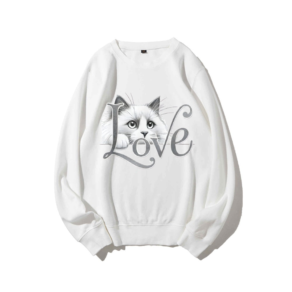 Kvinders sweatshirts med legende katte design og afslappet pasform Stilla