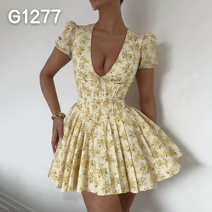 Dame Elegant Corsage-Bluse med transparente ærmer Skovae