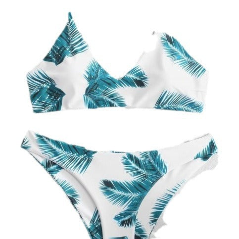 Dame Bikini-sæt med tropisk print Bralette Stilla
