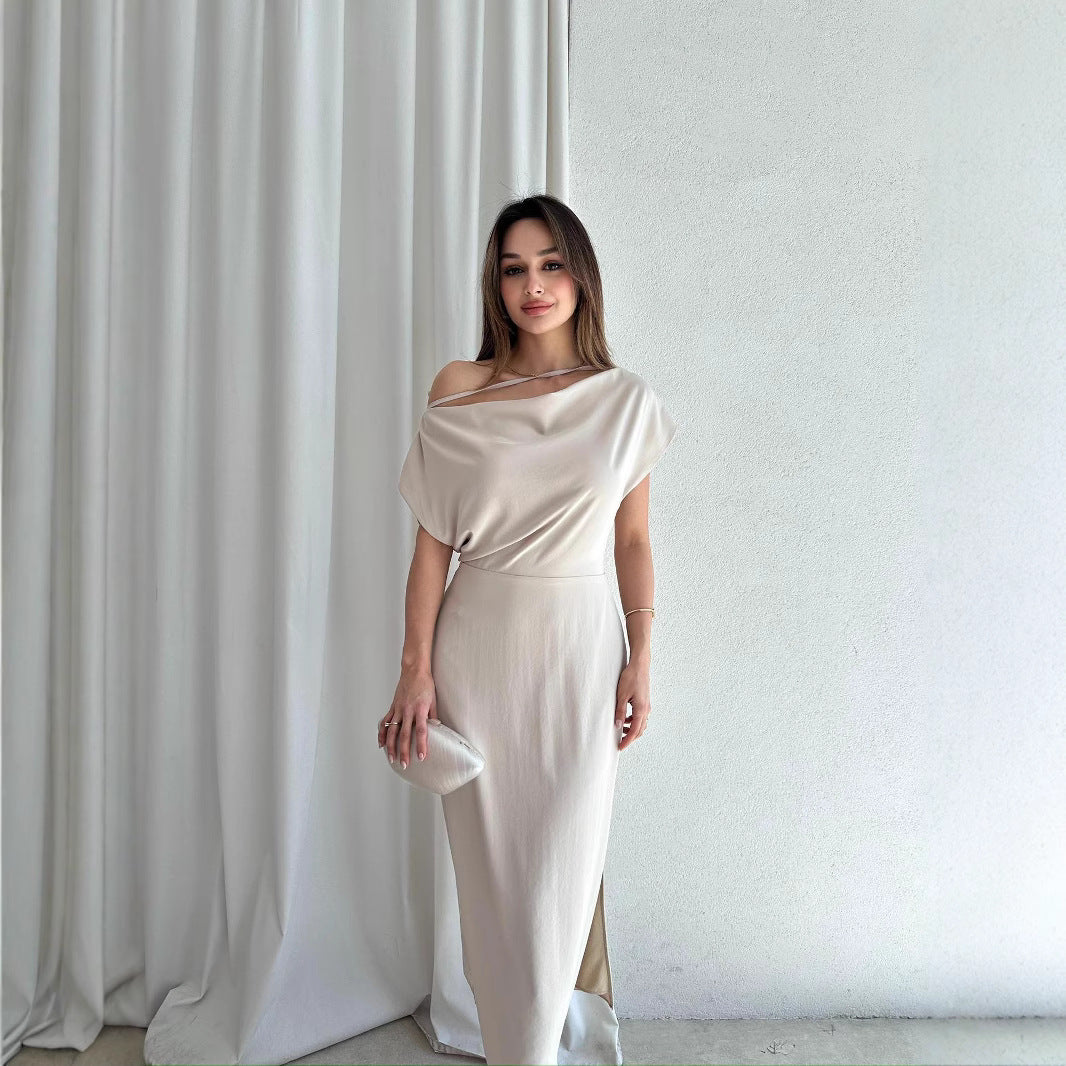 Dame Elegant Off-Shoulder Maxi-Kjole Stilla