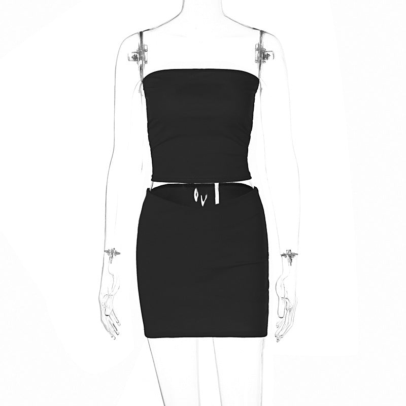 Dame Crop Top og Mini Skirt Ensemble Stilla