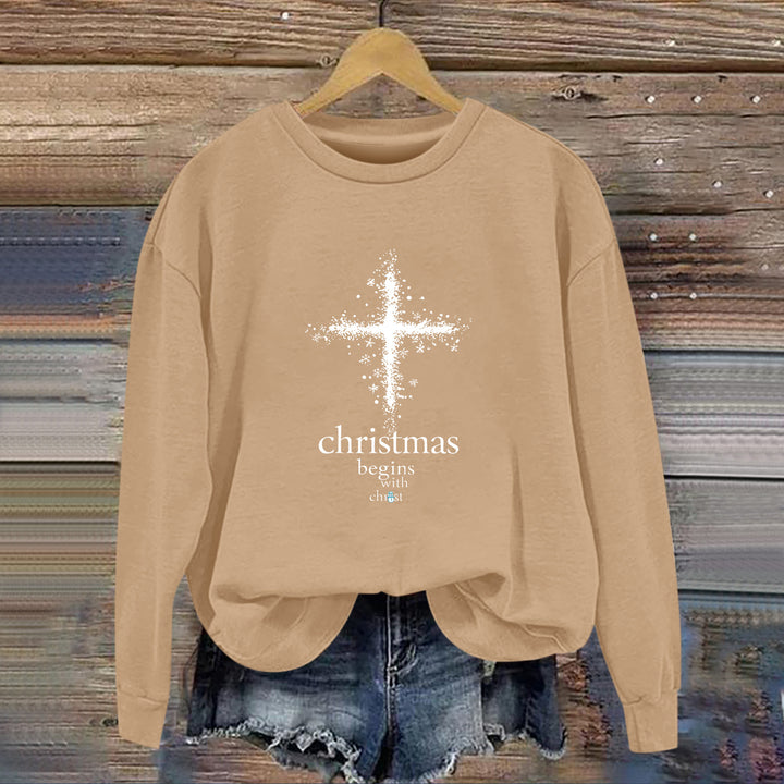 Kvinders sweatshirt med Christian motiv og blød inderside Stilla