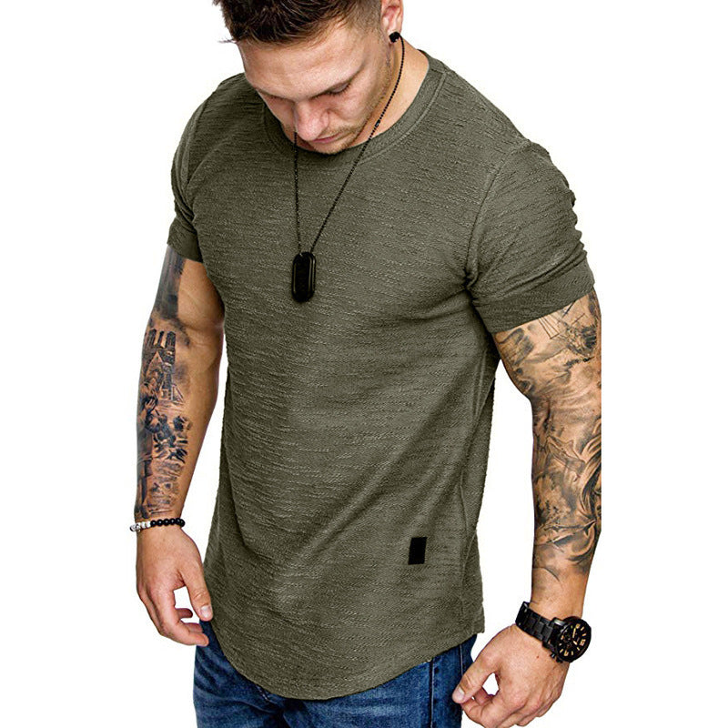 Herrer fashion T-shirt med struktureret stof og asymmetrisk søm Stilla