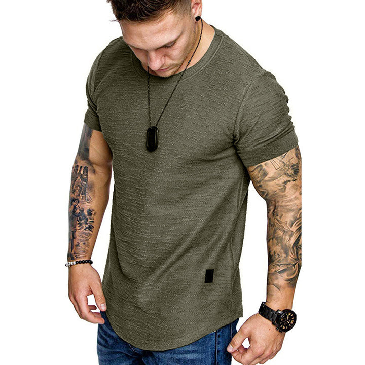 Herrer fashion T-shirt med struktureret stof og asymmetrisk søm Stilla