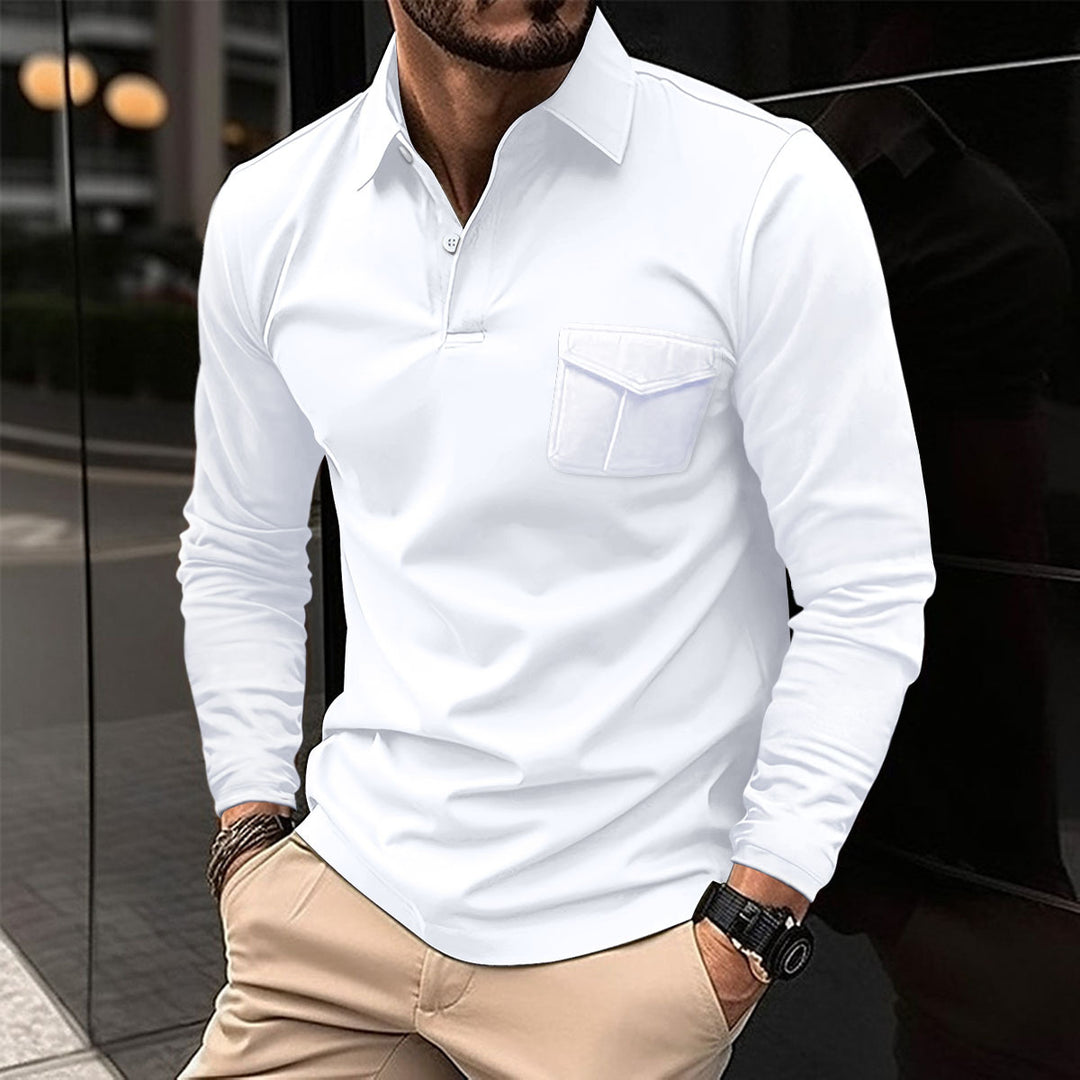 Herre poloshirt med lange ærmer Stilla