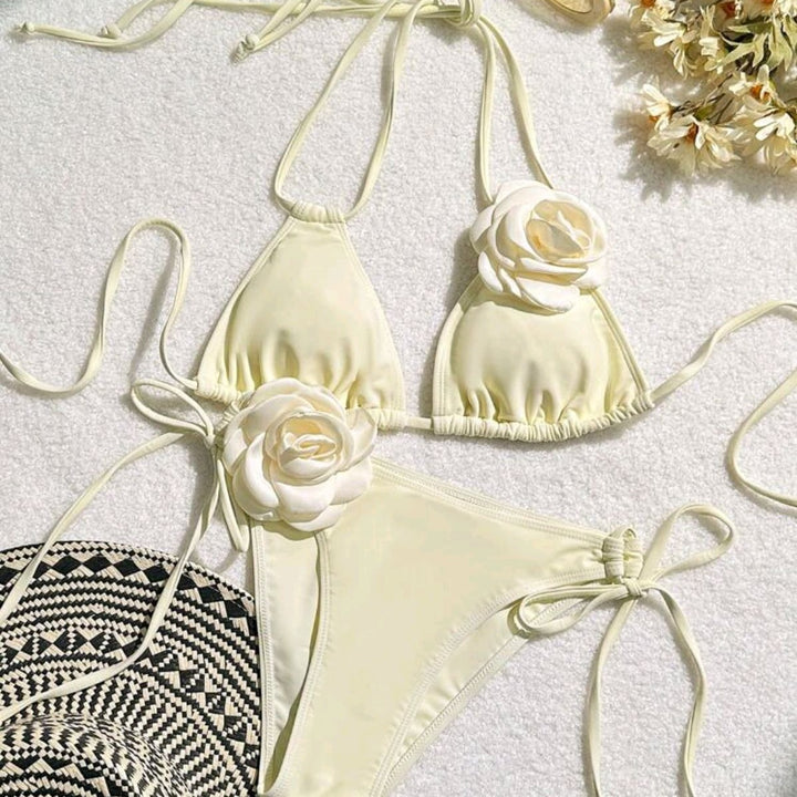Dame Stilig Floral Accent Bikini Sæt Stilla