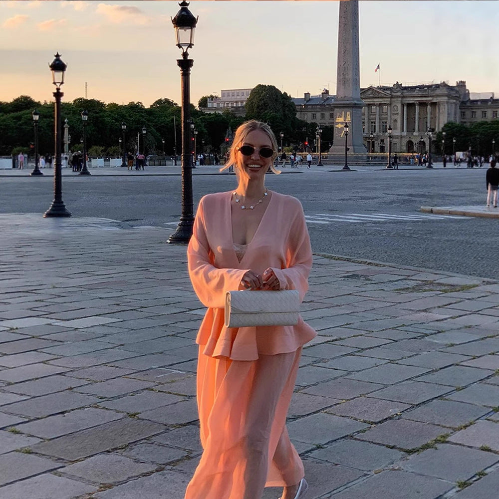 Dame elegant bluse med vidt snit og rynkedetaljer Stilla