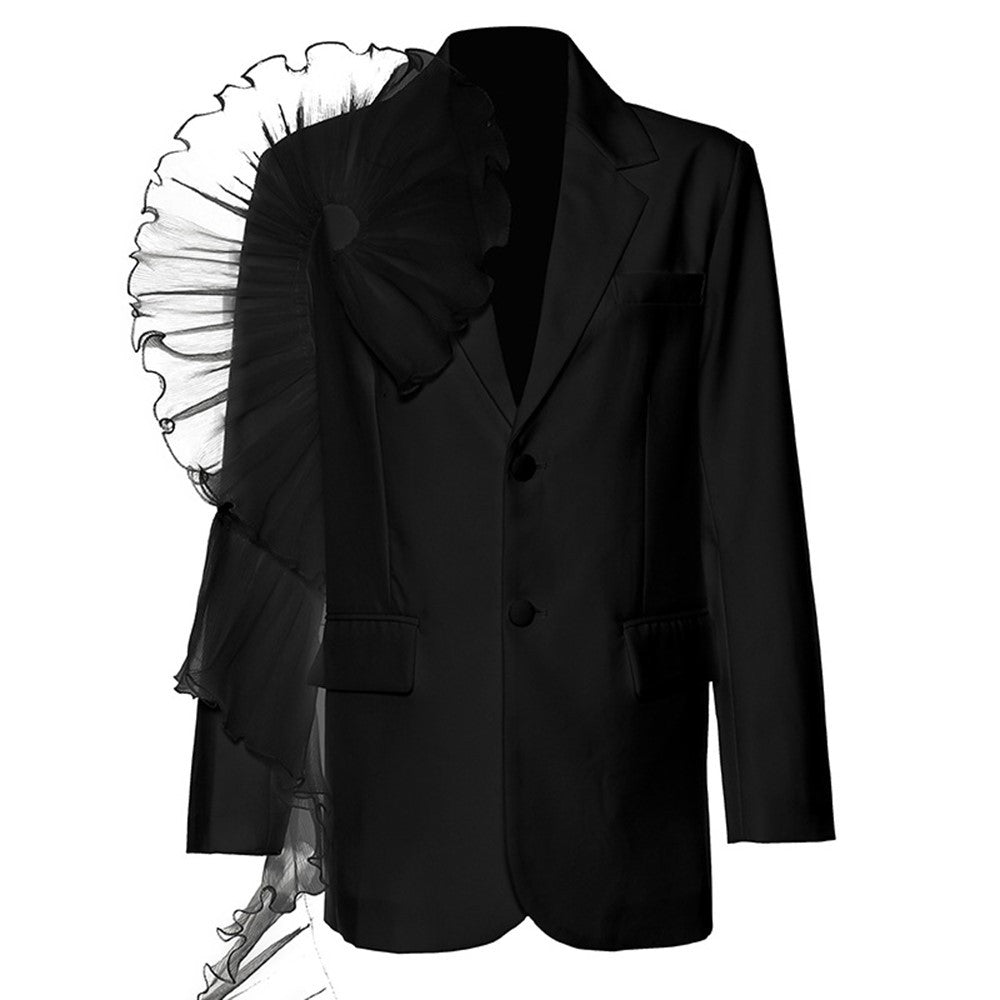 Dame blazer med voluminøse tyl-detaljer Stilla