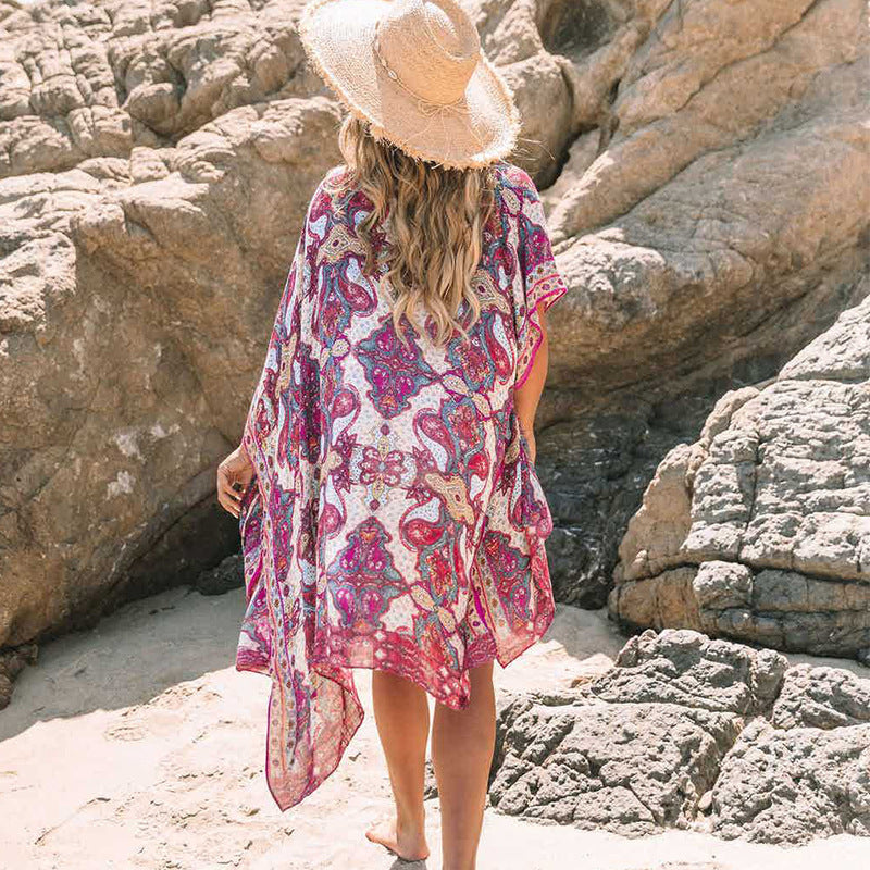 Kvinder Let Strand Kimono Wrap Stilla