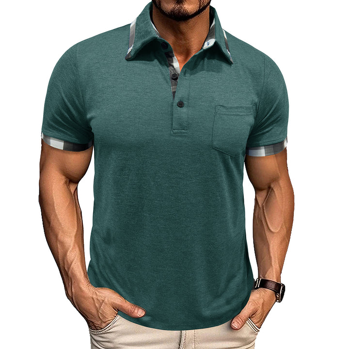 Herre polo-shirt med moderne kontrastdetaljer Stilla