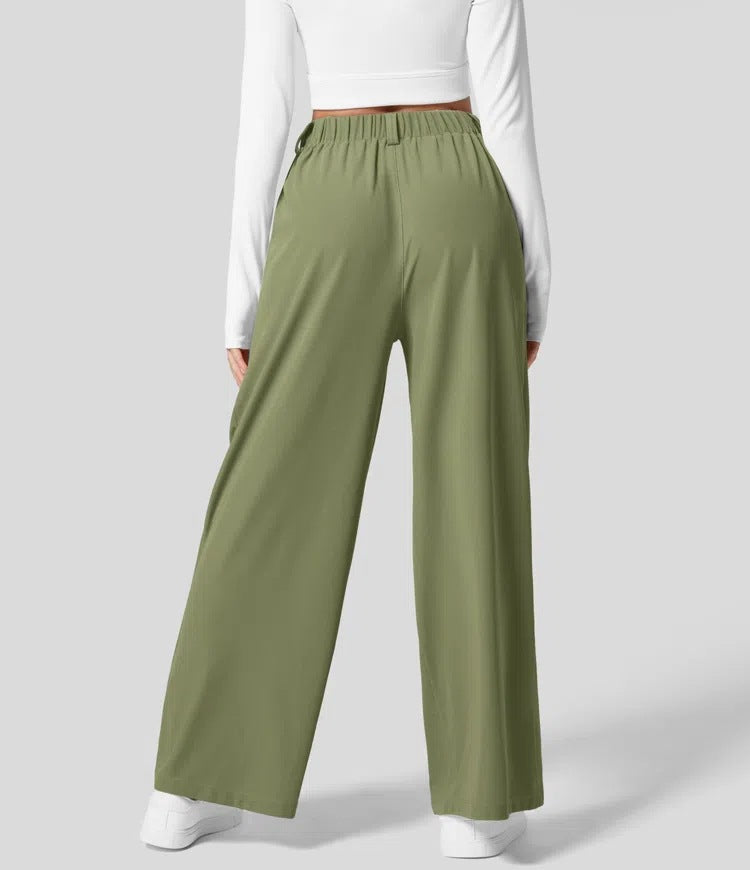 Dame Bredskårede Culotte-bukser med elastisk talje Stilla