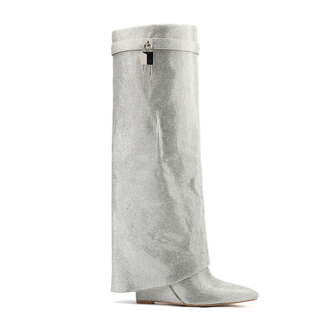 Femme Statement Over-knæ Glimmer Støvler Stilla