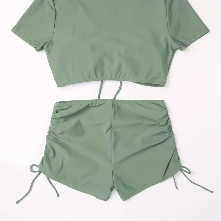Dame Sporty Crop-Top og Shorts Sæt Stilla