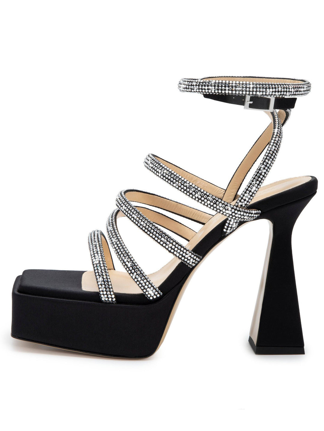 Dame Chunky Højhælede Strop Sandaler med Rhinestones Stilla