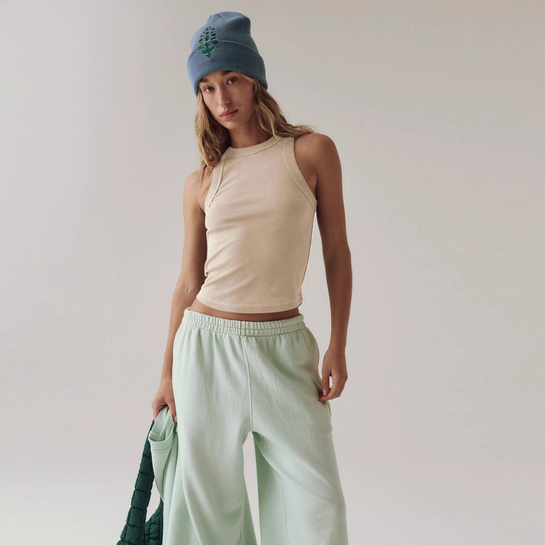 Damer sporty crop-top i høj kvalitet, åndbart bomuld med racerback-design Stilla