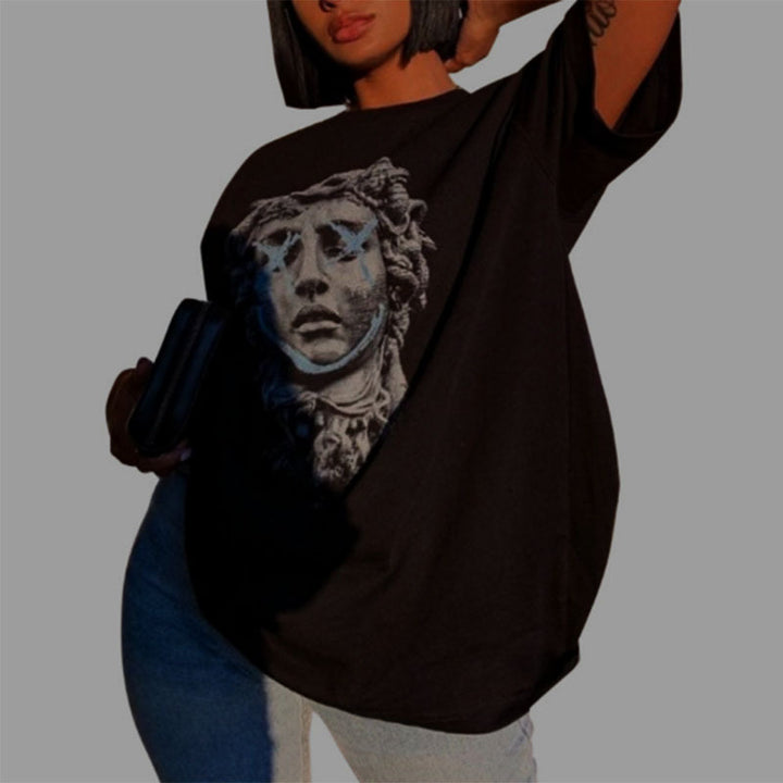 Dame Oversized T-shirt med kunstmotiv Stilla
