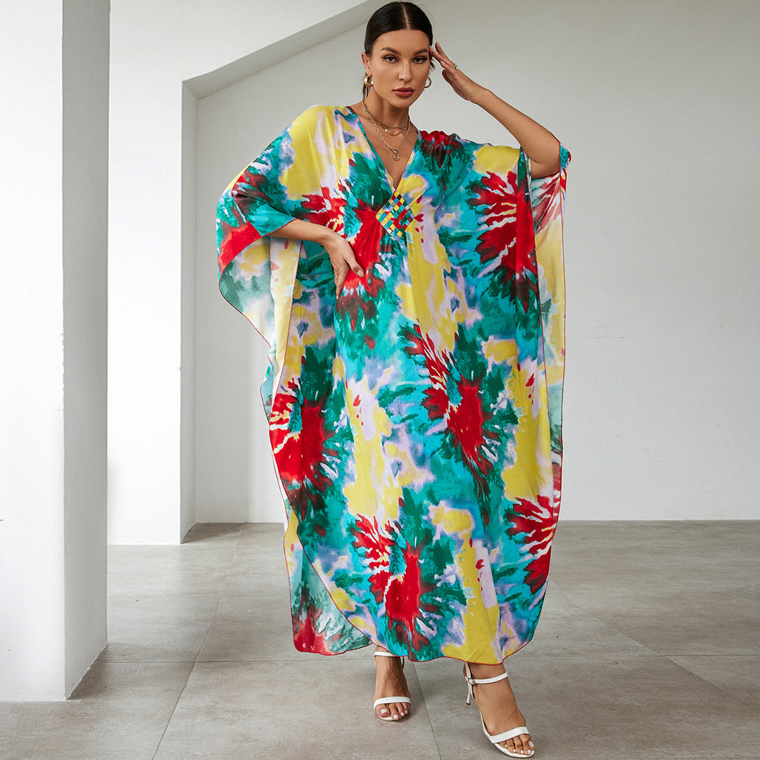 Dame Kaftan med kreativ farvegradient og luftig silhuet Stilla