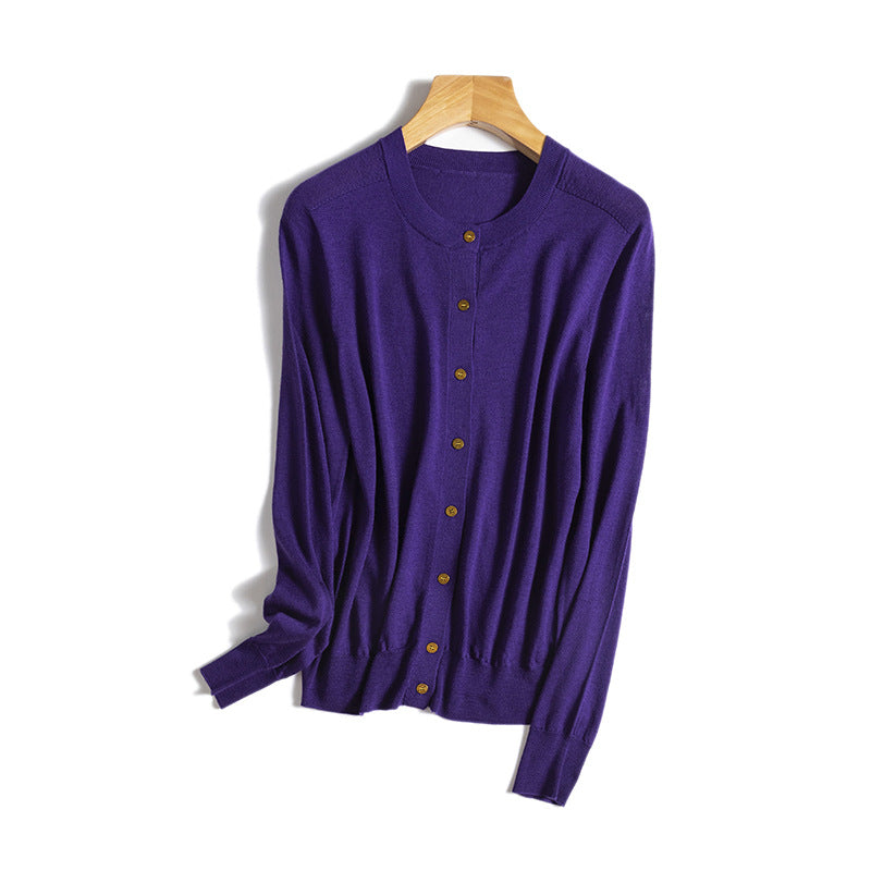 Dame Button-Up Cardigan med dekorative knapper Stilla
