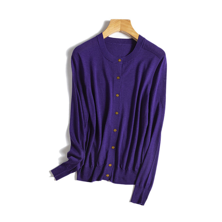 Dame Button-Up Cardigan med dekorative knapper Stilla