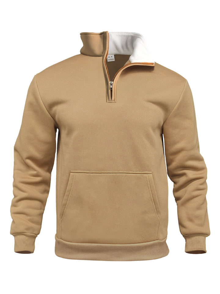 Herrer Sporty Sweater med høj krave og gennemgående lynlås Stilla